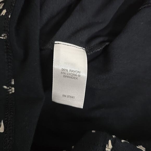 J. Jill Wearever Collection‎ Black and White Print Dress Size Large Long Sleeve - Picture 4 of 10